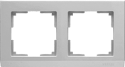WL04-Frame-02 Stark Рамка на 2 поста серебряная (уп.10шт.) WERKEL a031803