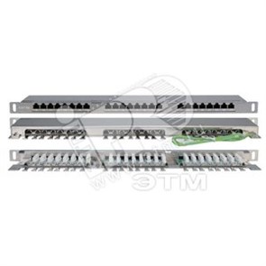 PPHD-19-24-8P8C-C5E-SH-110D Патч-панель высокой плотности 19', 0.5U, 24 порта RJ-45, Cat. 5e, Dual IDC, экранированная Hyperline 244077