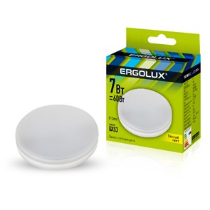 13512 LED-GX53-7W-GX53-3K Лампа светодиодная 7Вт GX53 3000K 172-265В Ergolux 13512