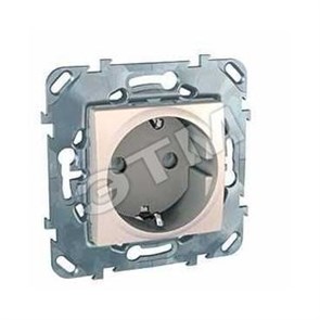 MGU5.037.25ZD Unica Механизм розетки 1 гнездо с заземлением и шторками, бежевая (уп.10шт.) Schneider Electric MGU5.037.25ZD