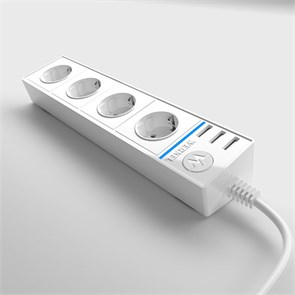 WL20-04-03 белый Розеточный блок 4-х местный + 3 USB белый Werkel™ a039974-1
