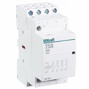 18067DEK МК103-025A-230B-40 Модульный контактор 25A катушка 220В AC 4НО (уп.6шт.) DEKraft (Китай) 18067DEK