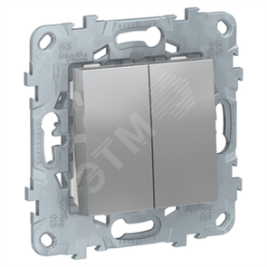 NU521330 Unica new Механизм переключателя двухклавишного (сх.6) 10А, 250В, алюминий (уп.10шт.) Schneider Electric NU521330