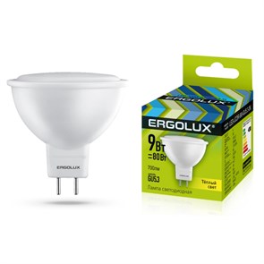 13624 LED-JCDR-9W-GU5.3-3K Лампа светодиодная 9Вт JCDR 3000K 172-265В Ergolux 13624