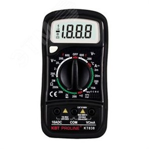 79128 KT 838 PROLINE Мультиметр цифровой с основным набором функций и ручным выбором пределов измерений КВТ (Китай) 79128