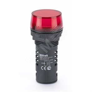 25119DEK ЛК-22 Лампа коммутационная d22мм ADDS LED красная 220В AC/DC (уп.12/360шт.) DEKraft 25119DEK