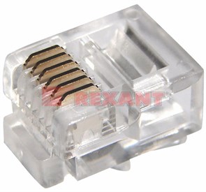 FD 05-1013 Джек-штекер телефонный RJ-12 6р-6с (уп.100шт.) REXANT FD 05-1013