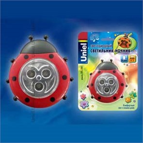 DTL-354 Божья Коровка/Red/3LED/3AAA ночник сенсорный красный светодиод на батарейках UNIEL DTL-354 Божья Коровка-2