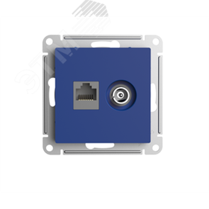 ATN001189 Atlasdesign Механизм розетки двойная TV + компьютерная RJ45, Cat.5e, аквамарин (уп.5шт.) Systeme Electric (Россия) ATN001189