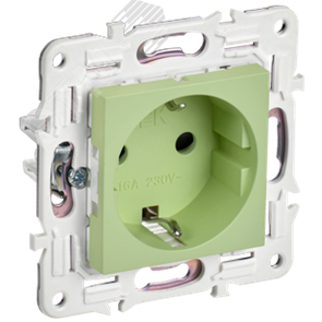 SK-R14-16-1-K06 Skandy Механизм розетки с заземлением и шторками, мятный (уп.10шт.) IEK® (Китай) SK-R14-16-1-K06
