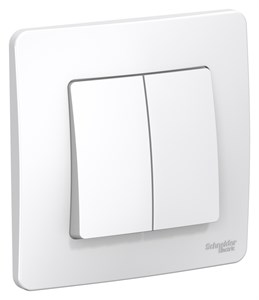 BLNVS010501 Blanca Двухклавишный выключатель (сх.5), белый (уп.10шт.) Systeme Electric (Россия) BLNVS010501