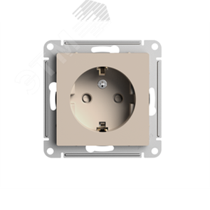 ATN001245 AtlasDesign Механизм розетки с заземлением и шторками, песочный (уп.5шт.) Systeme Electric (Россия) ATN001245