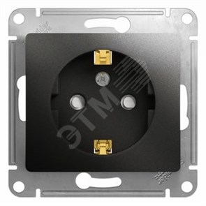 GSL000745 Glossa Механизм розетки 1 гнездо с заземлением и шторками, антрацит (уп.20шт.) Systeme Electric (Россия) GSL000745