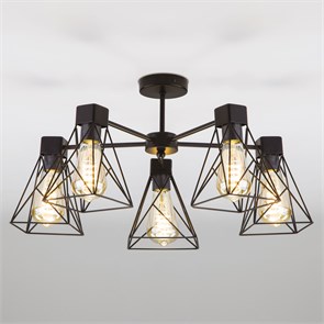 70107/5 черный Trappola Потолочная люстра в стиле лофт Eurosvet 70107/5