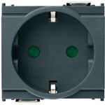 16208 РОЗЕТКА 2P+T 16A ГЕРМАНИЯ 2 МОДУЛЯ СЕРАЯ (уп.20шт.) VIMAR IDEA 16208