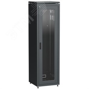 LN05-42U68-G LINEA N Шкаф напольный 19", 42U, 2055x600х800мм (ВхШхГ) стеклянная передняя дверь, цвет черный ITK® LN05-42U68-G