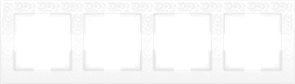 WL05-Frame-04-white Flock Рамка на 4 поста белая ВЫВЕДЕНА ИЗ АССОРТИМЕНТА a028965