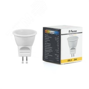 25551 LB-271 MR11 LED 3Вт GU5.3 2700К 260Лм спот 220В (замена 25Вт) Лампа светодиодная (уп.10/200шт.) FERON (Китай) 25551