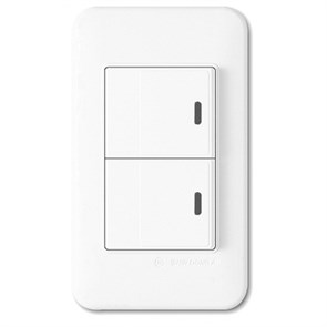 WSN 0325 WH Выключатель 2 кл. (подсветка) белый (уп.50шт.) Panasonic Shin Dong (Корея) WSN 0325 WH