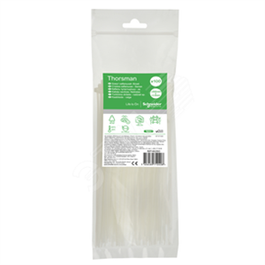 IMT46260 Multifix Thorsman Стяжка P6.6 стандартная, белая устойчивая к УФ-излучению, 3,6х200мм (уп.100шт.) Schneider Electric IMT46260