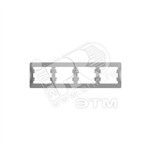 GSL000304 Glossa Рамка горизонтальная, 4 поста, алюминий (уп.5шт.) Systeme Electric (Россия) GSL000304