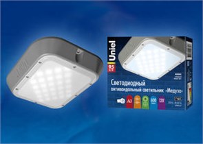 ULT-V12-9,5W/DW IP65 GREY «Медуза» Светодиодный антивандальный светильник.(уп.28шт.) UNIEL ULT-V12-9,5W/DW IP65 GREY