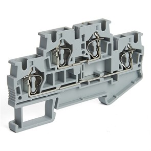 39968 LD555-1-40 ЗНИ - 4.0, JXB ST 4, серый Зажим пружинный, 4-проводной проходной 2 уровня (уп.50шт.) Stekker (Китай) 39968