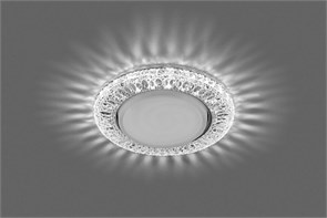 29475 CD4022, 20LED*2835 SMD 4000K, 15W GX53, без лампы, прозрачный, хром Светильник встраиваемый с  подсветкой с драйвером в комплекте FERON 29475