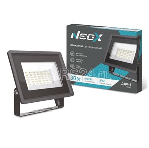 ДДО-8 30Вт 6500К IP65 3150лм 105лм/Вт 230В Прожектор светодиодный черный IP65 6500K (уп.20шт.) NEOX™ 4690612034003