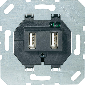 USB15CAWW Механизм USB-розетки тип А+С, 2 гнезда, до 1,4 А/ч Jung (Германия) USB15CAWW