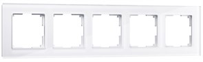 W0051101/WL01-Frame-05 Favorit Рамка на 5 постов, белое стекло (уп.5шт.) Werkel™ a051195-1