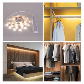 SLS 01 CW IP 65 1 м 2.4 Вт/м 30 LED 2835 IP65 с датчиком движения Набор светодиодной подсветки (уп.50шт.) Elektrostandard a044517