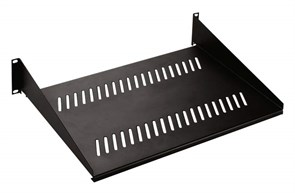 SRVA-400-RAL9005 Полка угловая с перфорацией 19", 2U, 448х400 (ШхГ), цвет черный Hyperline SRVA-400-RAL9005