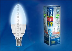 LED-C37-6W/NW/E14/FR/DIM Palazzo Лампа светодиодная диммир., белый свет (уп.10шт.) UNIEL LED-C37-6W/NW/E14/FR/DIM