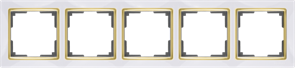 WL03-Frame-05-white-GD Рамка на 5  постов, белая/золото (уп.5шт.) Snabb WERKEL WL03-Frame-05-white-GD