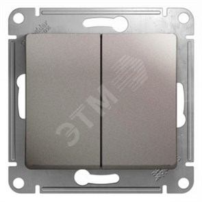 GSL001251 Glossa Двухклавишный выключатель (сх.5), платина, механизм (уп.20шт.) Schneider Electric GSL001251