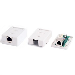 SB2-1-8P8C-C5e-SH-WH Розетка компьютерная RJ-45(8P8C), Cat.5е, ЭКРАН, 1 гнездо, внешняя Hyperline SB2-1-8P8C-C5e-SH-WH