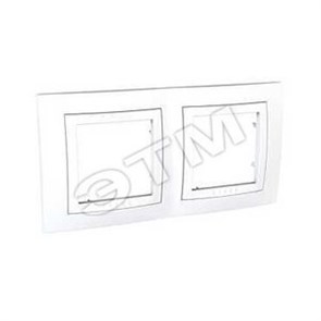 MGU2.004.18 Unica Рамка с декоротивным элементом, 2 поста, белая (уп.10шт.) Schneider Electric MGU2.004.18