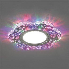 32540 CD954, 15LED*2835 SMD RGB, MR16 50W G5.3, прозрачный Светильник потолочный встраиваемый с LED подсветкой с драйвером в комплекте FERON 32540