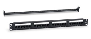 PL-24-Cat.6-Dual IDC Патч-панель 19" (1U), 24 порта RJ-45, категория 6, Dual IDC, с задним кабельным организатором Cabeus PL-24-Cat.6-Dual IDC