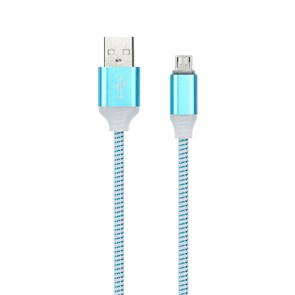 iK-12ssbox blue Дата-кабель  USB-A штекер - USB-micro штекер, индикация заряда 1м синий SmartBuy 718557