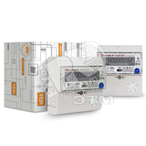 НЕВА 124 ЭЛ.СЧ-К 1-фазный, многотарифный AS OP 5-60А T4 D на DIN-рейку 220B ЖКИ 6105277