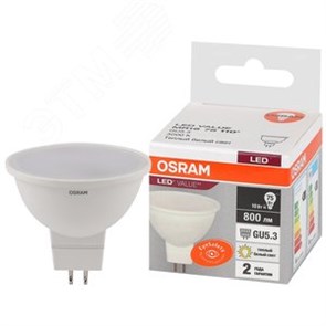 5582873 Value MR16 LED 10Вт GU5.3 3000К 800Лм спот 220В (замена 75Вт) Лампа светодиодная (уп.10шт.) LEDVANCE (OSRAM) 4058075582873