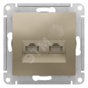 ATN000585 AtlasDesign Механизм розетки двойной компьютерной RJ45+RJ45, Cat.5e, шампань (уп.5шт.) Systeme Electric (Россия) ATN000585