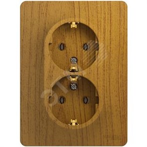GSL000524 Glossa Розетка двойная с заземлением, дуб, в сборе (уп.10шт.) Schneider Electric GSL000524