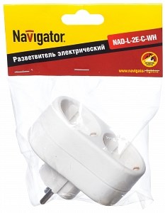 94670 NAD-L-2E-C-WH Разветвитель на 2 розетки Navigator 719377