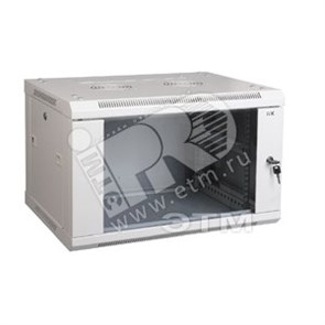 LW35-15U66-GF Шкаф настенный 19" 15U 600×600мм стеклянная дверь серый разборный ITK® LW35-15U66-GF