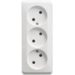 PA 16-009B ЭТЮД Розетка 3 гнезда без заземления, белая (уп.11шт.) Systeme Electric (Россия) PA16-009B