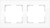 W0021101/WL01-Frame-02 Favorit Рамка на 2 поста, белое стекло (уп.5шт.) Werkel™ a051193-1