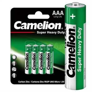 R03-PB4 Green Элемент питания солевой 1,5В тип AAA (уп.4/48шт.) Camelion (Китай) R03-PB24